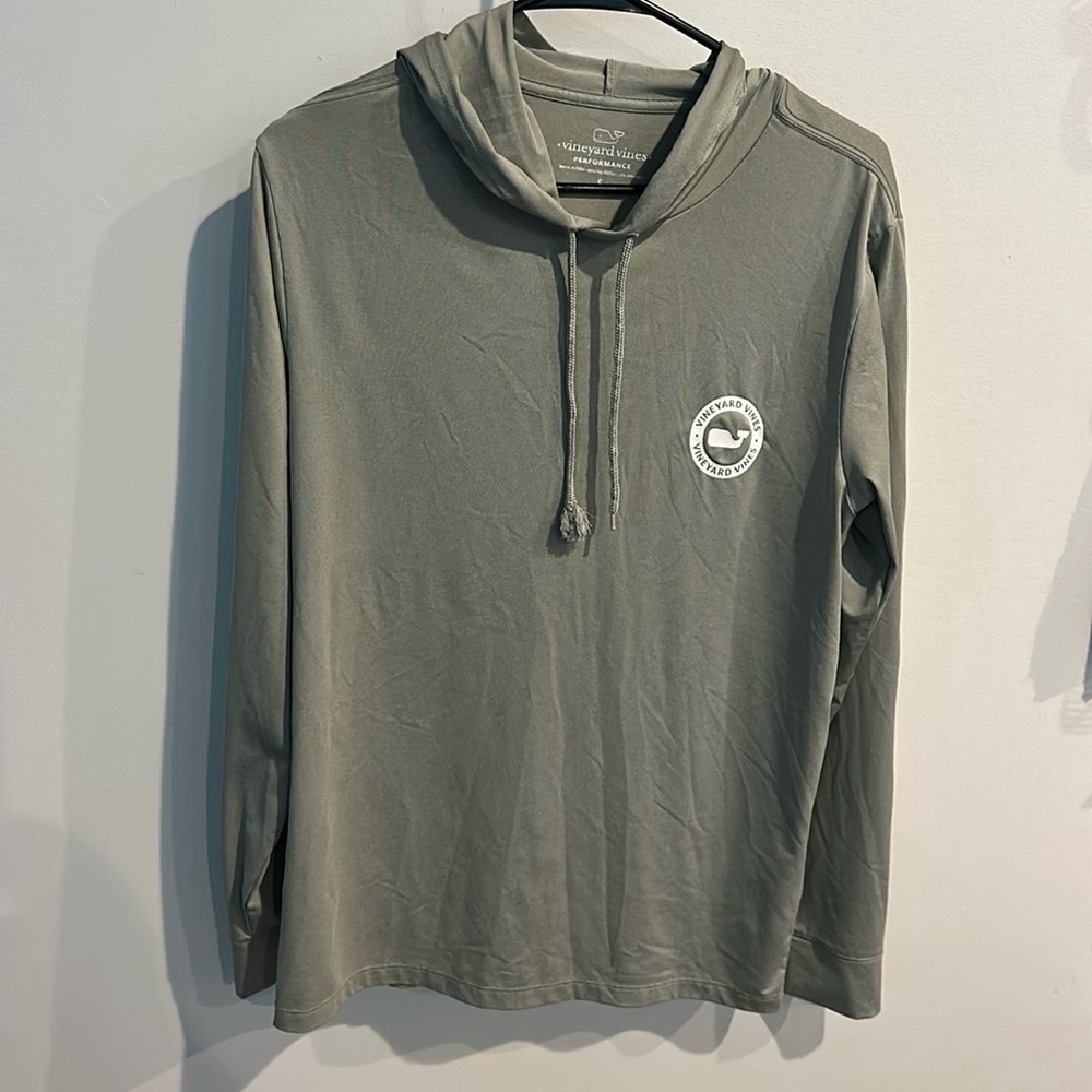 Vineyard vines light grey “Performance” lightweight UV hoodie#589